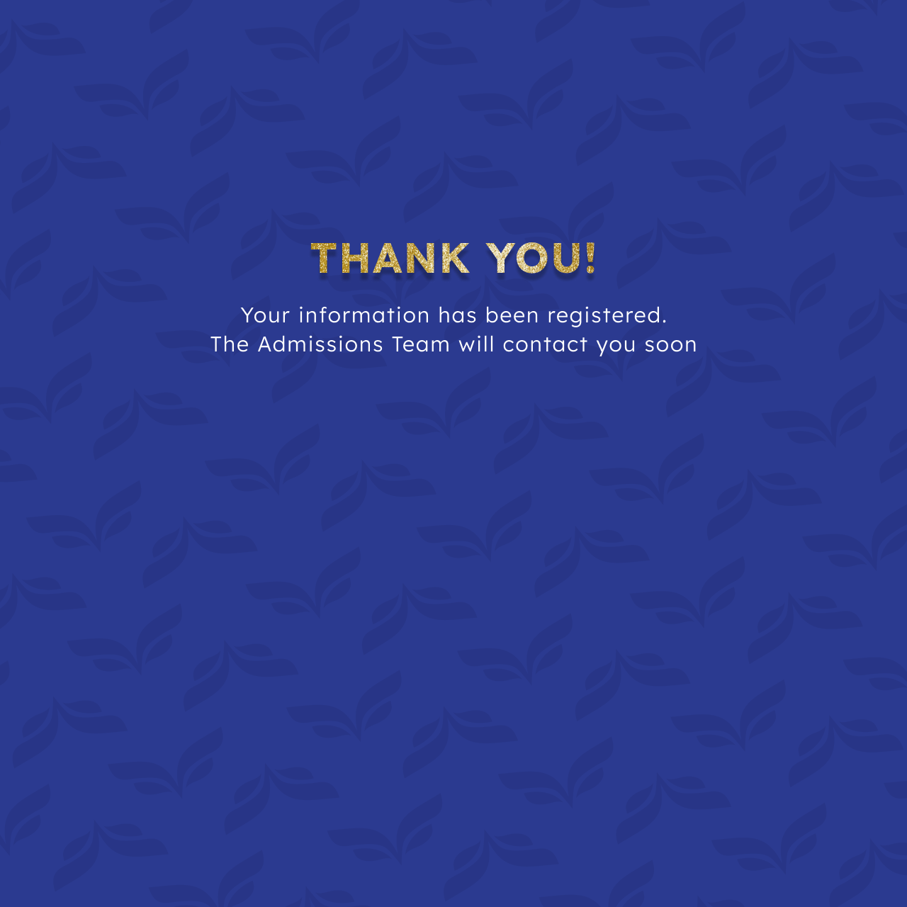 Thank you page